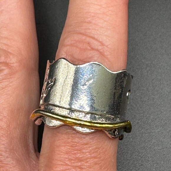 Boho Raven and Poe Inspired Two Tone Ring #1371 - Picture 7 of 8